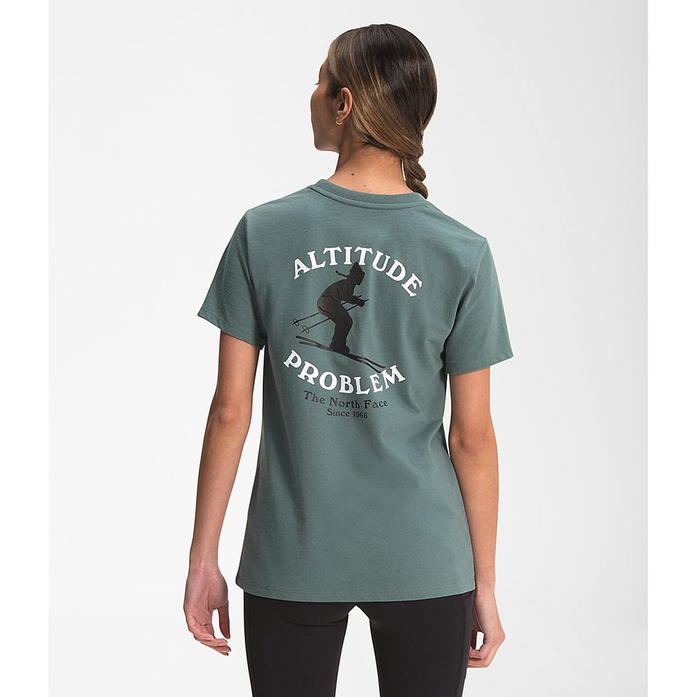 The North Face T-Shirts Womens Australia - The North Face Short Sleeve Altitude Problem Green (MFK-2